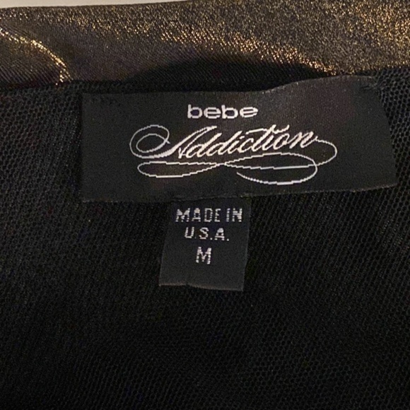 Bebe Dresses Like new | Bebe Addiction  One Shoulder Dress | Color: Black/Gold M - Picture 5 of 6